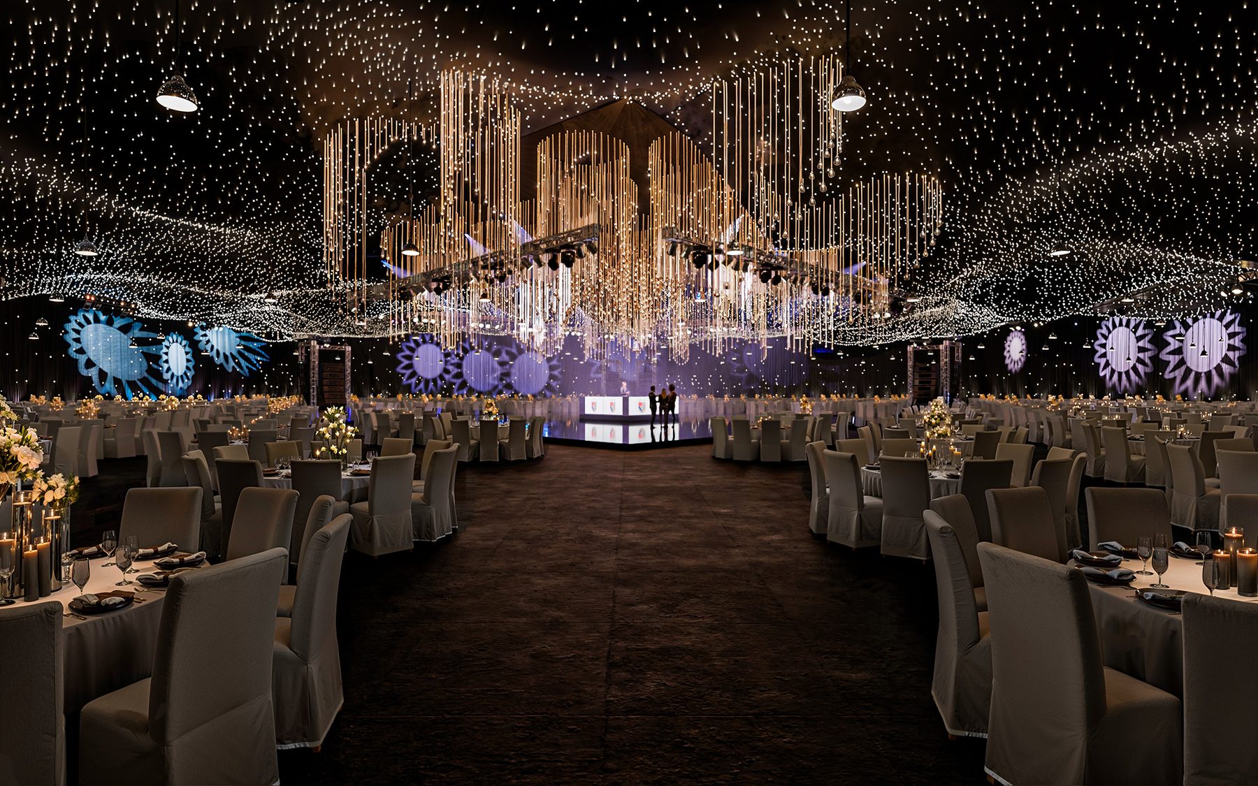 Instalación de hilos de cristal · gala