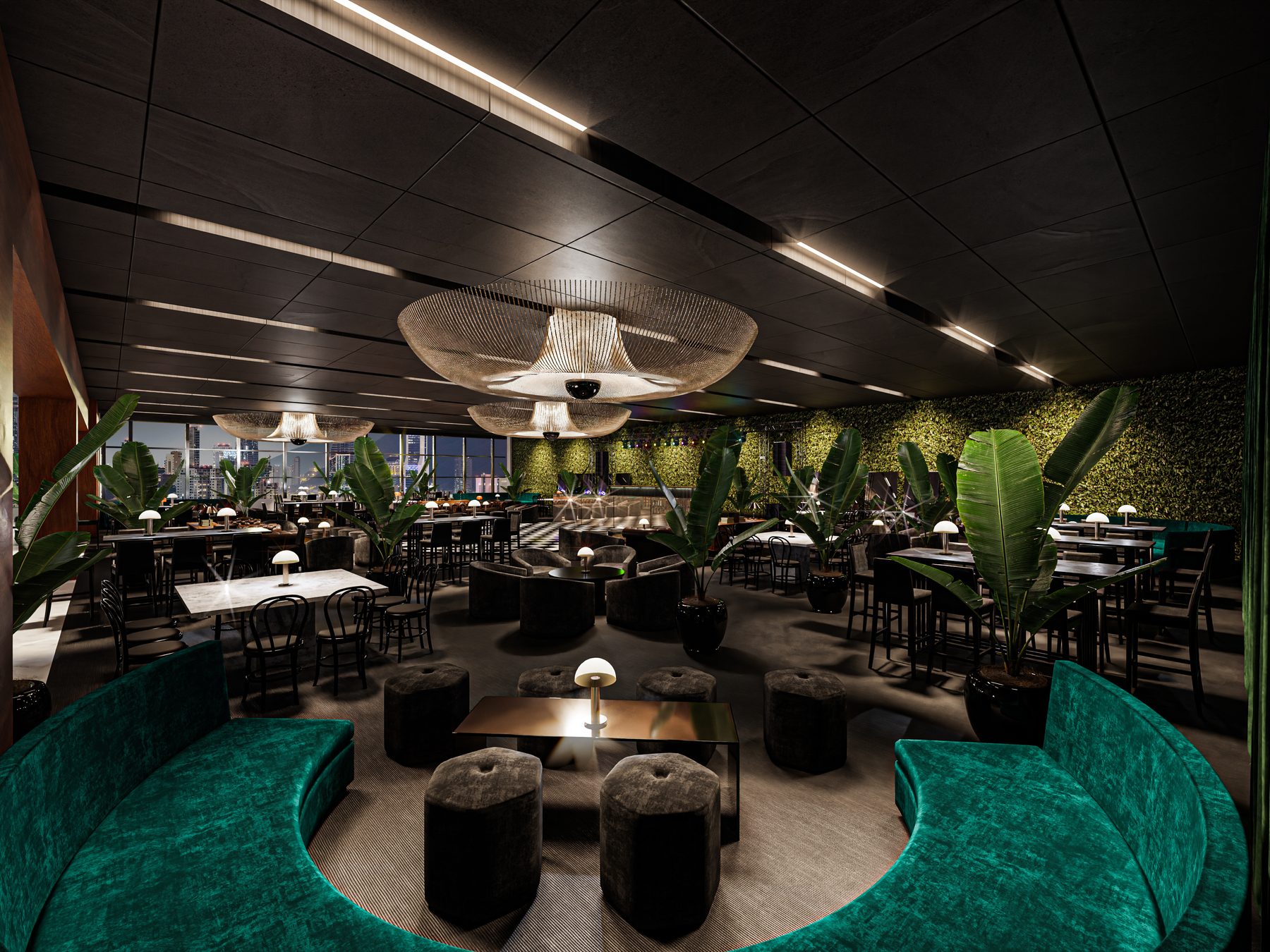 Lounge y barra · evento nocturno