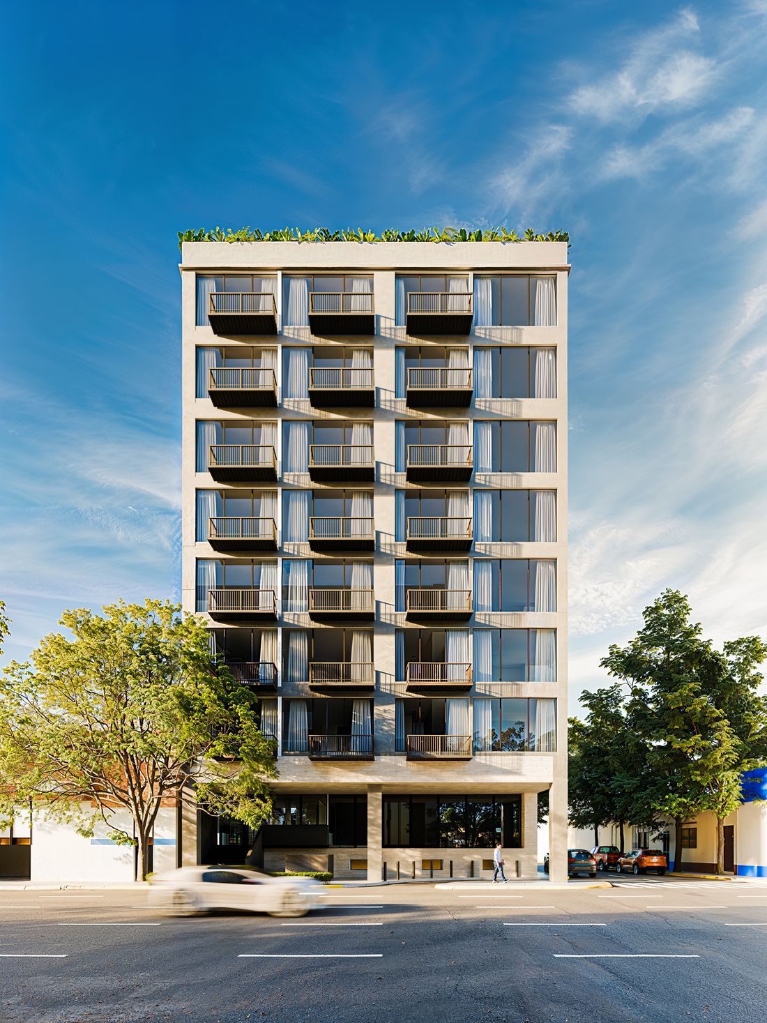Render arquitectónico — Torre vertical