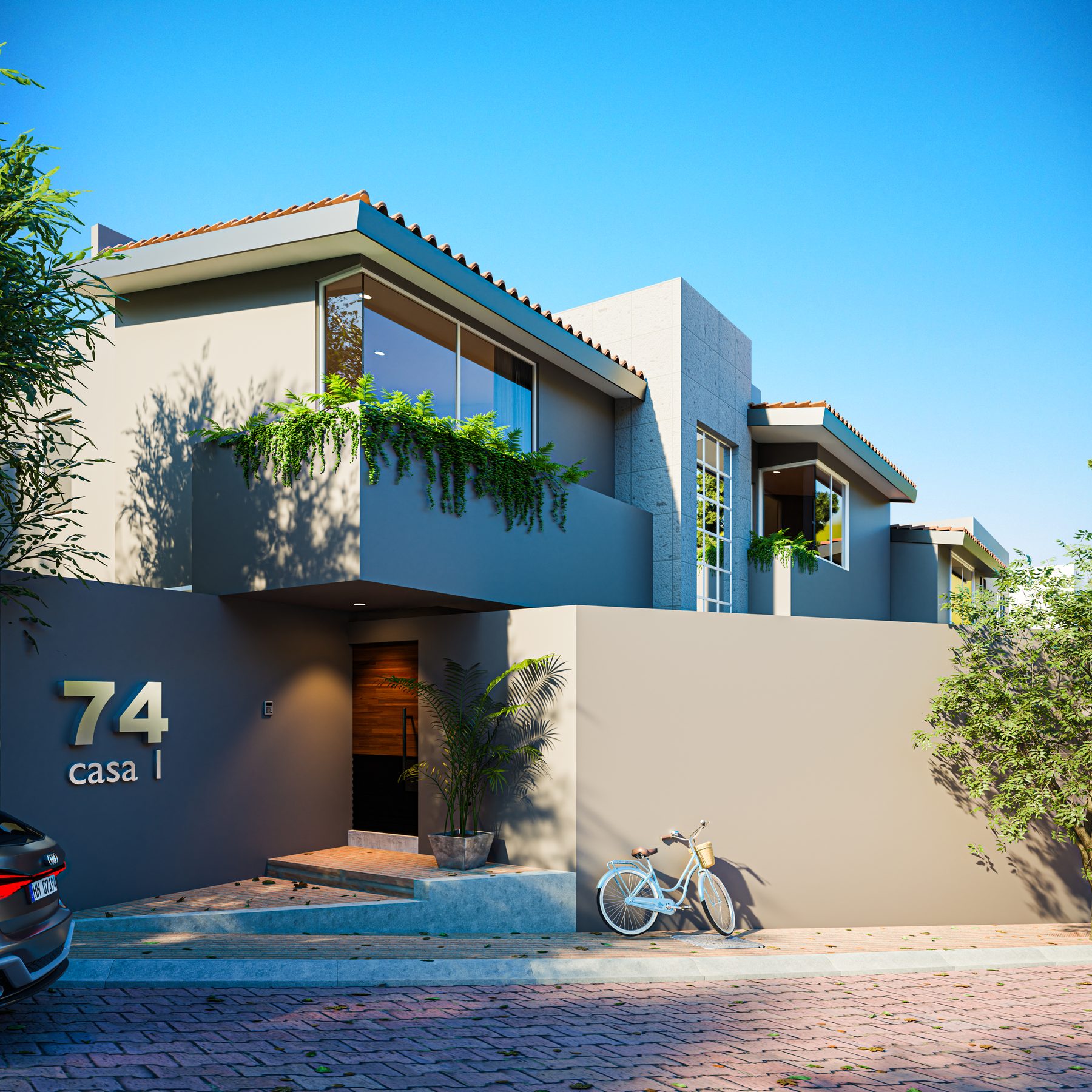 Photoreal architectural exterior rendering by A3D Studio