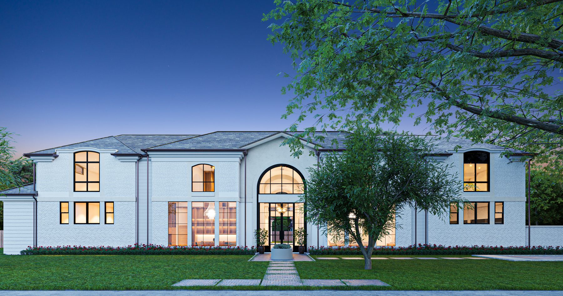 Photoreal architectural exterior rendering by A3D Studio
