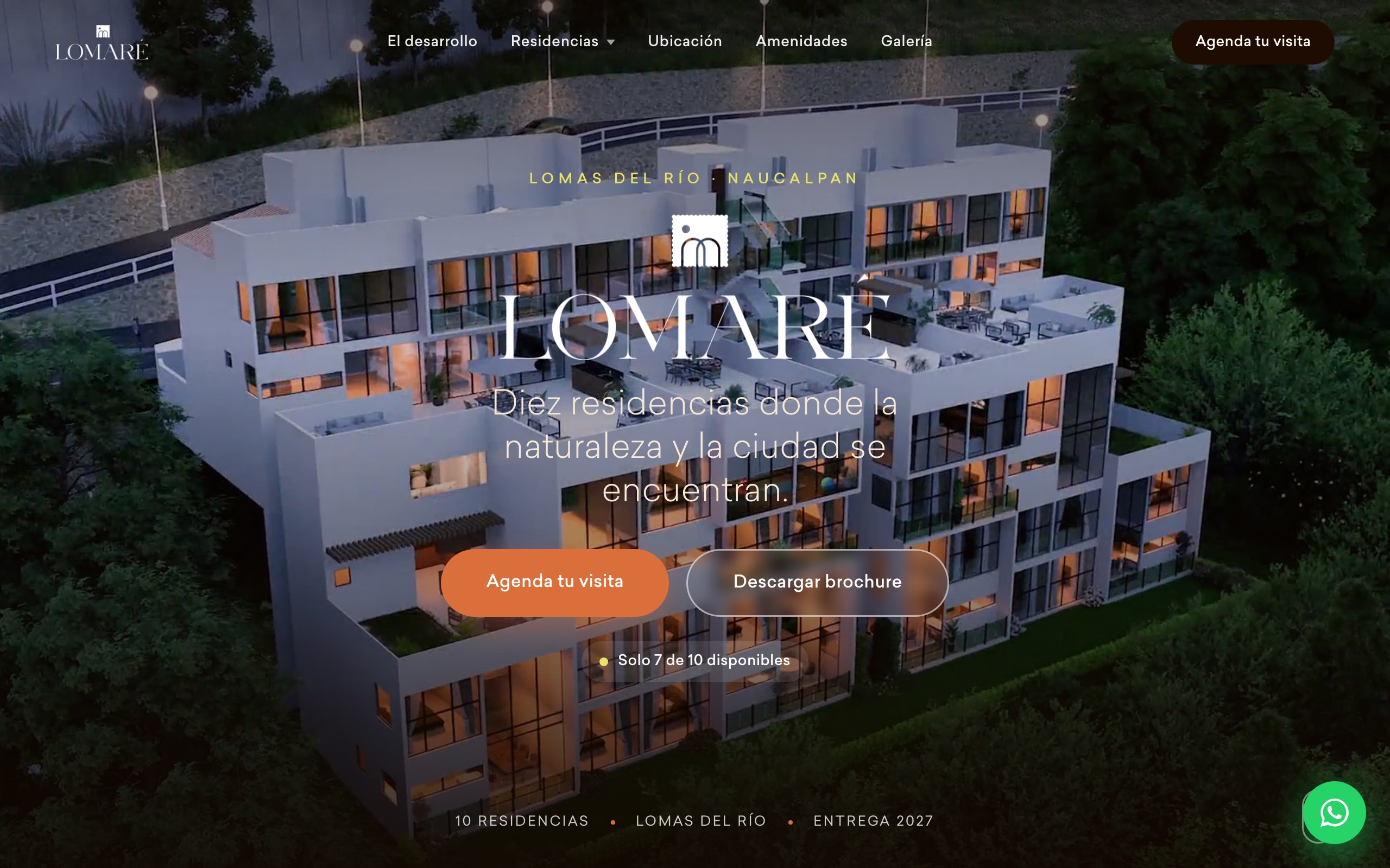 Sala de Ventas Virtual de Lomaré: portada con la marca del desarrollo